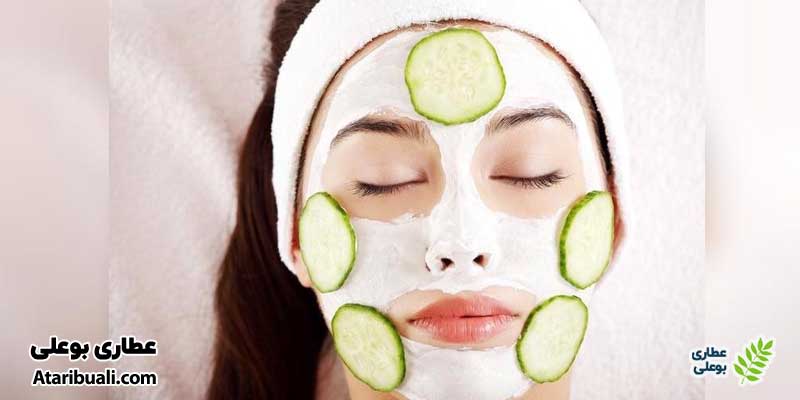  ماسک خیار، بلغور جو دوسر و ماست برای درمان جوش صورت ناشی از کبد چرب