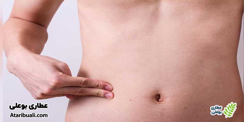 تشخیص کبد چرب، احساس درد یا ناراحتی در ناحیه بالای راست شکم